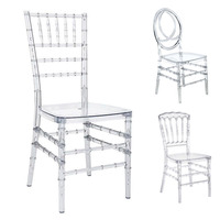 Chaises Chiavari en résine transparente pour mariage, chaises Chiavari modernes en plastique empilables pour événements et banquets