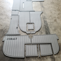 Tapis de pont en mousse EVA imitation teck pour plateforme de bain et cockpit de bateau Cobalt 282 2005, style SeaDek MarineMat Gatorstep, auto-adhésif