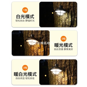 Camping <b>Lantern</b> <b>Rechargeable</b> <b>Led</b> Warm White Light Waterproof Portable Outdoor Camping Lamp - Product Image 2