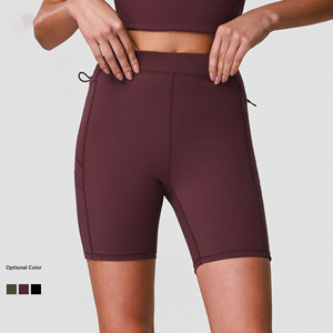 Shorts de yoga taille haute pour <span class=keywords><strong>femme</strong></span>, effet seconde peau, contrôle du ventre, rehaussement des fesses, haute élasticité, séchage rapide, pour le cyclisme et le sport - Product Image 3