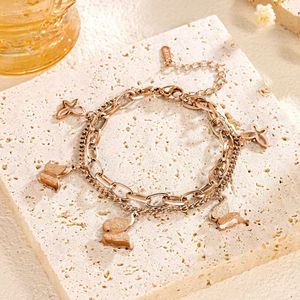 Pulseras Elegantes de Acero Inoxidable con Colgante de Mariposa para Mujer, Pulseras Huecas con Colgante de Mariposa en Oro de 18K - Product Image 3