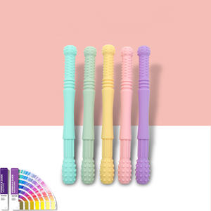 BHD lavabile in lavastoviglie Hollow Long Infant Sensory <span class=keywords><strong>massaggiagengive</strong></span> Tube BPA Free Soft Massager Silicone Baby teeth Stick - Product Image 2