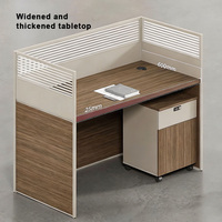 Nouveau bureau de travail moderne pour deux personnes 2026, en bois massif, avec panneaux de séparation écologiques et classeur mobile certifié E0