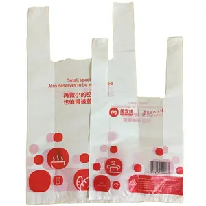 Cornstarch 생물 분해성 t-셔츠 비닐 봉투는 Hdpe/Ldpe 주문 eco 친절한 쇼핑 bioplastic 부대를 나릅니다