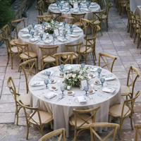 En gros en plein air manger banquet Parti événement meubles en bois de mariage Ronde table de Ferme