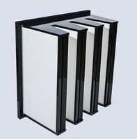 Filter Udara HEPA Fiberglass Bentuk-V 2V 3V 4V Baru dengan Efisiensi 99,95% untuk Ruang Bersih
