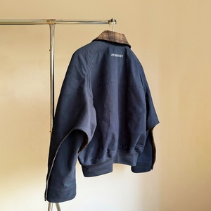 Veste de Travail Réversible à Double Fermeture Éclair, Coupe Boxy, Épaules Tombantes, Motif Écossais, Haute Qualité, Fabrication Personnalisée pour Hommes - Product Image 2