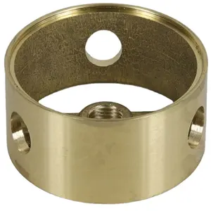 OEM design CNC Machined Brass round large Diameter with 3 Side Holes Ring Body mount base for lamp