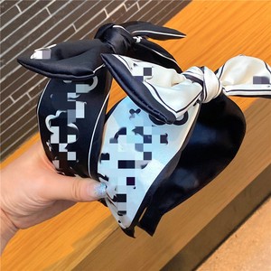 Diadema de Lujo con Lazo Elástico y Letras Impresas, Decoración de Tela, Diademas de Diseñador de Marca <span class=keywords><strong>C</strong></span> para Mujer - Product Image 4