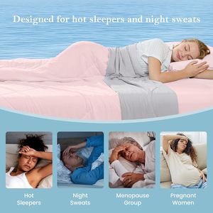 Mantas refrescantes para personas que duermen con calor <span class=keywords><strong>y</strong></span> sudores nocturnos, edredón gris de verano para cama tamaño Queen, transpirable, ligero <span class=keywords><strong>y</strong></span> suave como la seda - Product Image 6