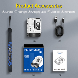 Đèn pin Boruit U6 chuyên nghiệp, chống nước IP68, với nguồn sáng SST20 1600LM cho độ sáng cực cao - Product Image 2