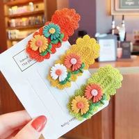 Pinces à Cheveux Crochet Faites Main en Gros avec Fleur de Marguerite pour Bébés et Petites Filles