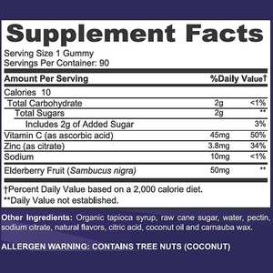 Gomitas de apoyo inmunológico veganas OEM, Baya de saúco de Sambucus orgánico con vitamina C Zinc para adultos, suplemento alimenticio para niños, forma de caramelo - Product Image 5