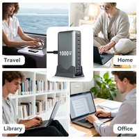 Station de charge GaN 1000W, chargeur de bureau USB C 10 ports, PD 3.1, chargeur rapide pour plusieurs appareils, bureau, ordinateur portable, tablette