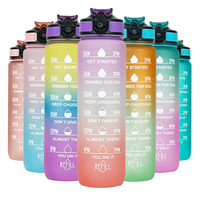 Botella de Agua Deportiva a Prueba de Fugas, Libre de BPA, 1L 32Oz, Botella de Agua Motivacional con Pajita y Marcador de Tiempo, Venta al Por Mayor