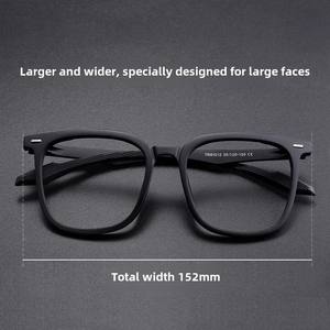 メンズアンチブルーライトPCフレームメガネ特大TR90近視処方大きな顔のための特別な黒の戦士のデザイン - Product Image 6