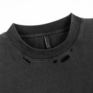 High Quality Acid Washed Distressed Cropped Tshirt Custom 100% Cotton Streetwear Vintage Wash <b>t</b> <b>Shirt</b> - Product Image 3