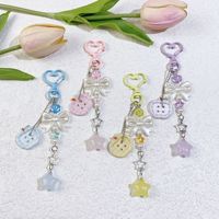Porte-clés en métal doux de style Ins, thème Fille Mignonne et Douce, avec boutons à pois et un accessoire pendentif en forme de sac