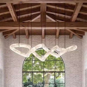 Jylighting Maatwerk Kunstmatige Marmer Lange Unieke Vorm Albast Project Verlichtingsoplossingen Hanglamp - Product Image 1