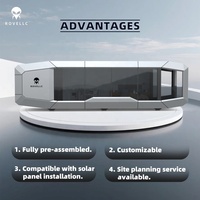 Casa Contenedor Prefabricada con Estructura de Acero Resistente, Ventanas de Doble Cristal, Energía Solar, Ecológica, para Uso en Hoteles, Apartamentos y Entradas