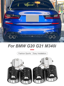 SYPES para BMW Punta de escape G20 G21 G22 G42 M240i M340i M440i <span class=keywords><strong>M</strong></span> rendimiento fibra de carbono forjado Quad tubo de escape silenciador punta OEM - Product Image 2