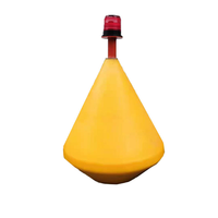 Bouée flottante conique en polyéthylène 700*900mm, résistante aux UV, pour terminal portuaire, balise de navigation jaune, lumière solaire LLDPE