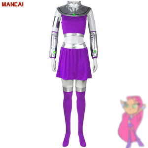 Anime Teen Titans personaje Titan Starfire disfraz Starfire Cosplay disfraz de Halloween Mujer - Product Image 2