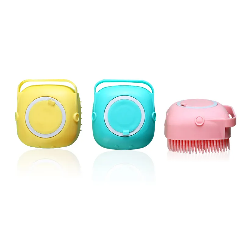 New Design Portable Shower Massage Silicone Pet Dog Brush Silicone Bathing Hair Cleaning Brush Detangling Shampoo Hair Brush