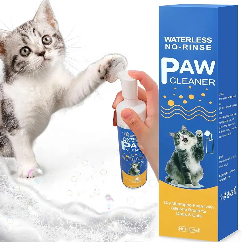 Commercio all'ingrosso di Shampoo a secco senza acqua schiuma con spazzola in Silicone senza risciacquo cane e gatto zampa lavaggio Scrubber buono per cuccioli di cani gatti