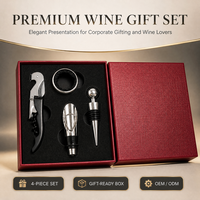Coffret Cadeau d'Accessoires pour Vin SHUNSTONE, Quatre Pièces, Outils pour Bouteilles, Cadeaux Promotionnels pour les Récompenses des Employés d'Entreprise Annuelles