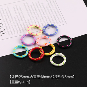 <b>Candy</b> Colored Open Spring Ring Heart Key Ring DIY Jewelry Charm Unisex Gift Accessory - Product Image 2