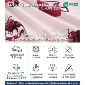 Conjunto de Pijama Personalizado para Mujer, Camiseta de Manga Corta Suave con Pantalones Jogger, Ropa de Dormir de Viscosa de Bambú, Tallas S-XXL - Product Image 2