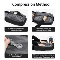 Ransel Perjalanan Kompresi Vakum yang Dapat Diperluas dengan Lapisan Tertutup yang Dapat Dilepas, Anti Maling TSA, Kapasitas Besar, untuk Laptop dan Bisnis