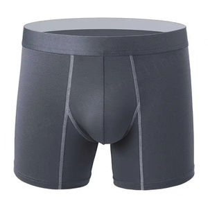 Hot Selling Men's Gym Shorts Daily Style Solid Color Boxers Briefs Long Leg Cotton <b>Underwear</b> for Men Breathable - Product Image 4