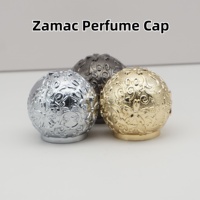Bouchon de flacon de parfum haut de gamme en alliage de zinc doré, design OEM, style luxueux, avec motif en relief, en Zamac