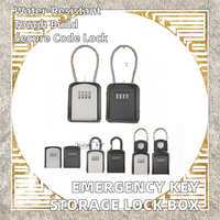 Mini étanche Code câble serrure boîte en alliage d'aluminium clés de sécurité clé d'urgence hôtel utilisé stockage casier mural cadenas stockage sûr