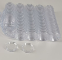 Capsule de protection ronde transparente pour pièces de monnaie en plastique de 20 mm et 20,5 mm