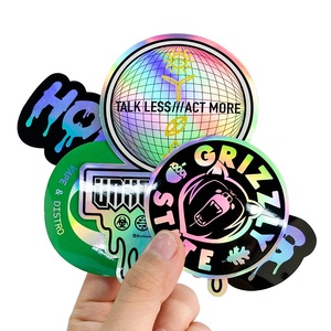 Glossy Die cắt Holographic sticker, tùy chỉnh destign không thấm nước <span class=keywords><strong>Hologram</strong></span> cắt in logo nhãn Sticker tấm - Product Image 3