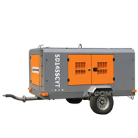 Compresseur d'air à vis diesel Cummins pour l'exploitation minière, 18 bars, 460 CFM, 450 CFM, 400 CFM