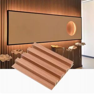 Panel de rejilla de fibra de madera y bambú Wpc explosivo Panel de <span class=keywords><strong>gran</strong></span> pared Panel de pared de fondo de TV Panel de pared perfilado - Product Image 1