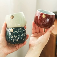 Coffret Cadeau de Luxe Kingze Style Japonais, Ensembles de Tasses à Thé Kung Fu en Céramique Faite Main, Cuite au Four, 150ml
