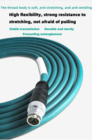 Personalización M12 a RJ45 Red X-Code 8Pin/4Pin Cable de cámara industrial blindado macho Cable Ethernet Cat5