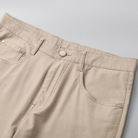 Pantalon décontracté homme printemps/été 2025 coupe droite ample à boutons, style européen haut de gamme en coton modal extensible