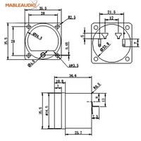 MAME0104Y Compteur de niveau VU 35 mm avec rétroéclairage jaune pour amplificateur audio de guitare DIY