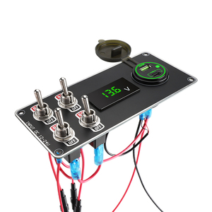 Không thấm Nước 12V xe gắn bốn-chuyển đổi bảng điều chỉnh sạc hiển thị kỹ thuật số PD + QC3.0 chuyển đổi bảng điều khiển chuyển đổi - Product Image 4