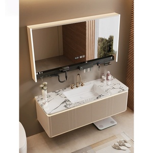 Unità <span class=keywords><strong>bagno</strong></span> di lusso bianco da 72 pollici <span class=keywords><strong>bagno</strong></span> vanità appesa unità di vanità in pietra con piano in marmo - Product Image 2