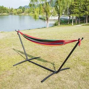 Hamaca Colgante para Acampar al Aire Libre, Cama Columpio con Soporte de Acero Plegable y Bolsa de Transporte - Product Image 6