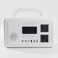 Station d'alimentation portable extérieure 300W 12.8V 15Ah 192Wh LiFePO4 avec contrôleur MPPT, onde sinusoïdale pure 220V DC 12V et haut-parleur Bluetooth