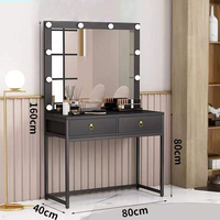Table de Maquillage Professionnelle Moderne avec Miroir LED et Rangement Intégré pour Studio Photo et Beauté - Vente en Gros