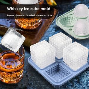 Grands bacs à glaçons en silicone de qualité supérieure sans BPA 2 pouces gros cubes et boules pour une libération facile fabricant de verre à liqueur pour whisky Cocktails - Product Image 2